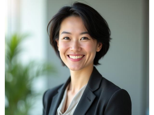 Portrait de Marie Dubois, Directrice de la Stratégie Carbone, souriante et professionnelle.